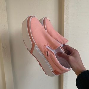 peachy pink platform vans with pink gum